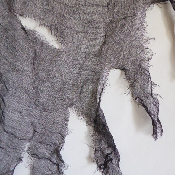 LOT OF 6 HALLOWEEN DECORATIVE BLACK CREEPY CLOTH SHEER FABRIC WINDOW DOOR - Picture 5 of 7